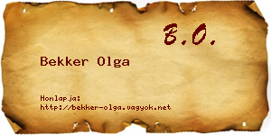 Bekker Olga névjegykártya